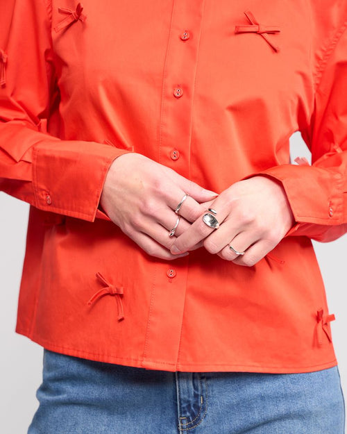 Knewe - BOW Shirt - Lava Orange
