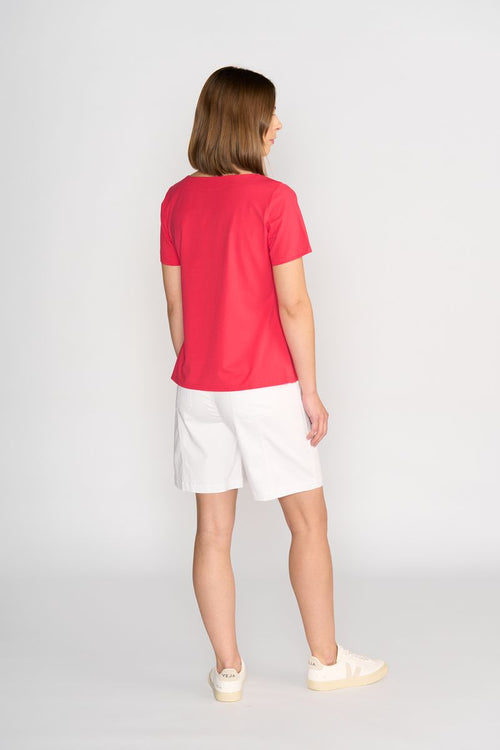 VASSALLI - Cherry Boat Neck Top