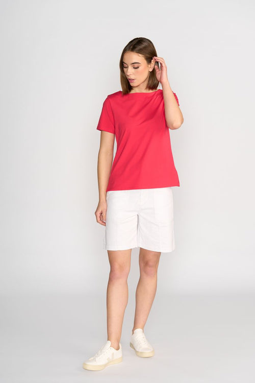 VASSALLI - Cherry Boat Neck Top