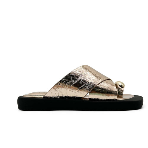 Mila Raine Agree Gold Crushed Sandal