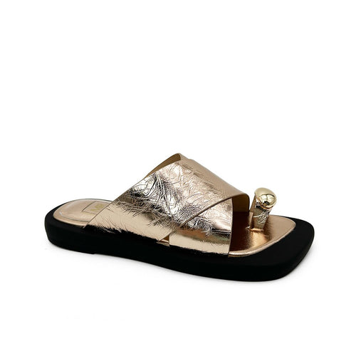 Mila Raine Agree Gold Crushed Sandal