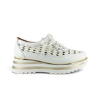 Alfie and Evie - Hip Hop White Leather and Raffia