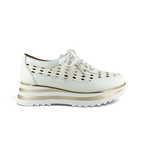 Alfie and Evie - Hip Hop White Leather and Raffia