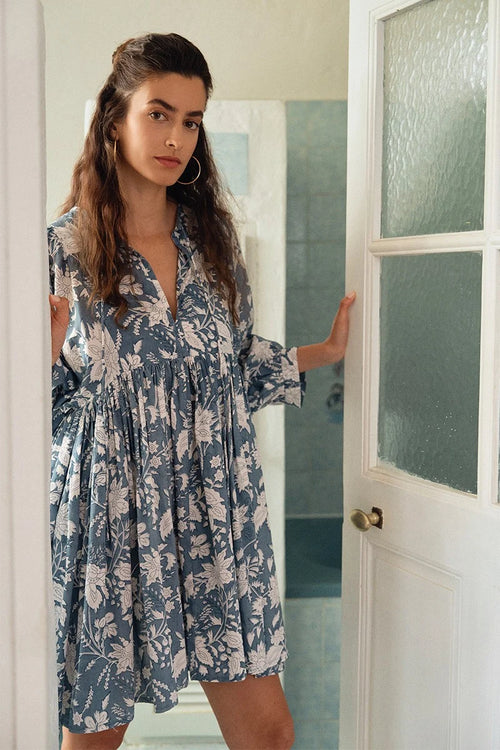MOLLY  BRACKEN WOVEN DRESS BLUE DIVIYA