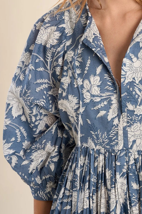 MOLLY  BRACKEN WOVEN DRESS BLUE DIVIYA