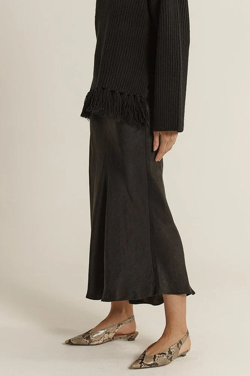Fate + Becker - ANYA Bias Cut Skirt in Black