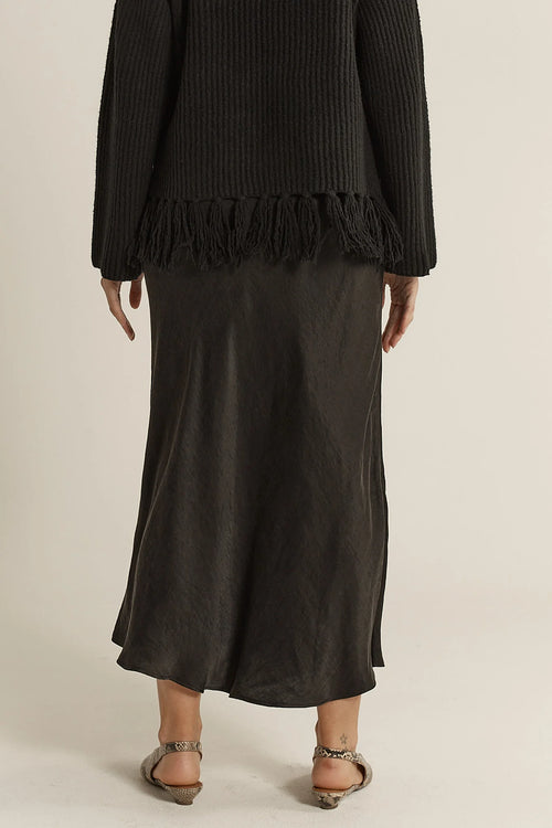Fate + Becker - ANYA Bias Cut Skirt in Black