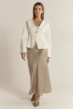 Fate & Becker - Anya Bias Cut Skirt in Champagne