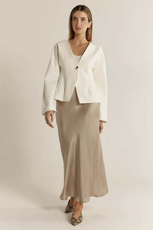 Fate & Becker - Anya Bias Cut Skirt in Champagne