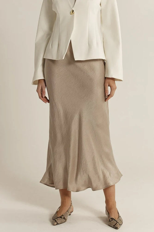 Fate & Becker - Anya Bias Cut Skirt in Champagne