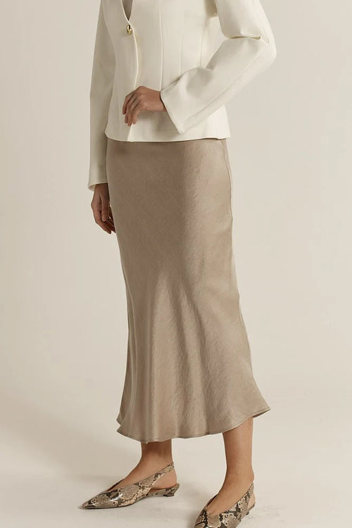 Fate & Becker - Anya Bias Cut Skirt in Champagne