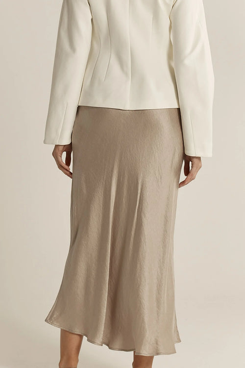 Fate & Becker - Anya Bias Cut Skirt in Champagne