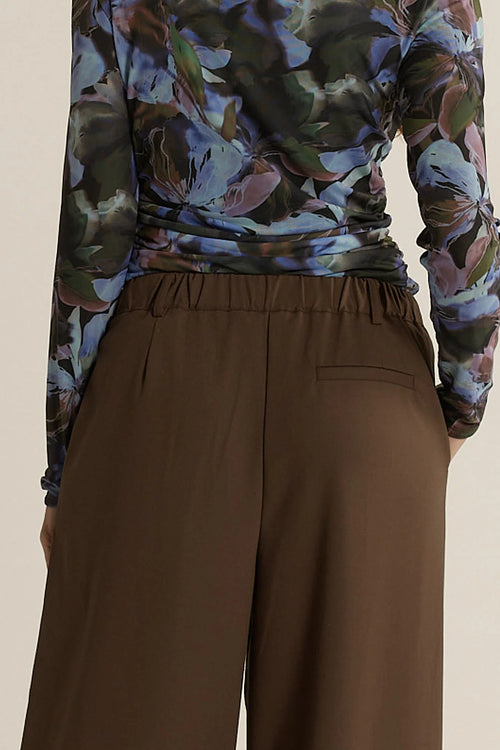 SASS -ROAN Pleat Front Pant - Chocolate