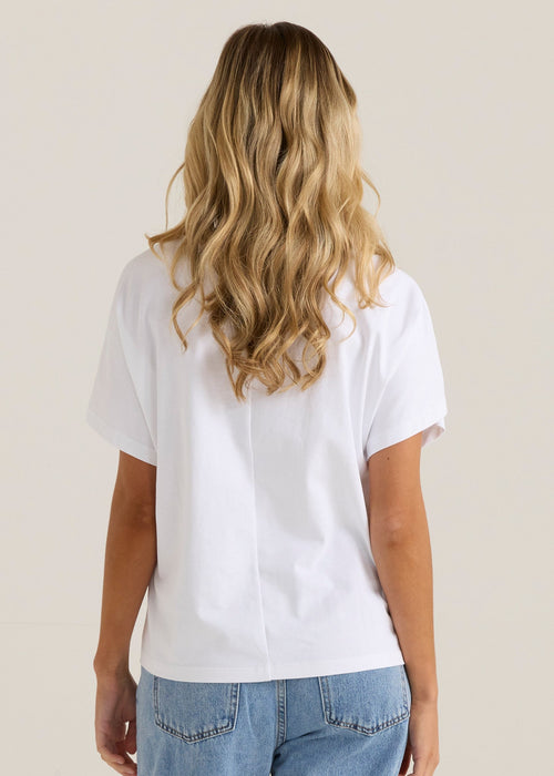 SASS - MIRA Crochet Tee - White