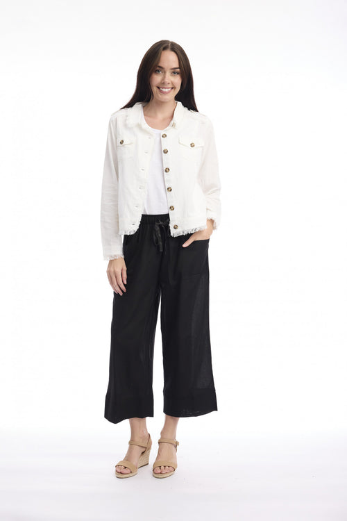 Orientique - Linen Blend Jacket in White