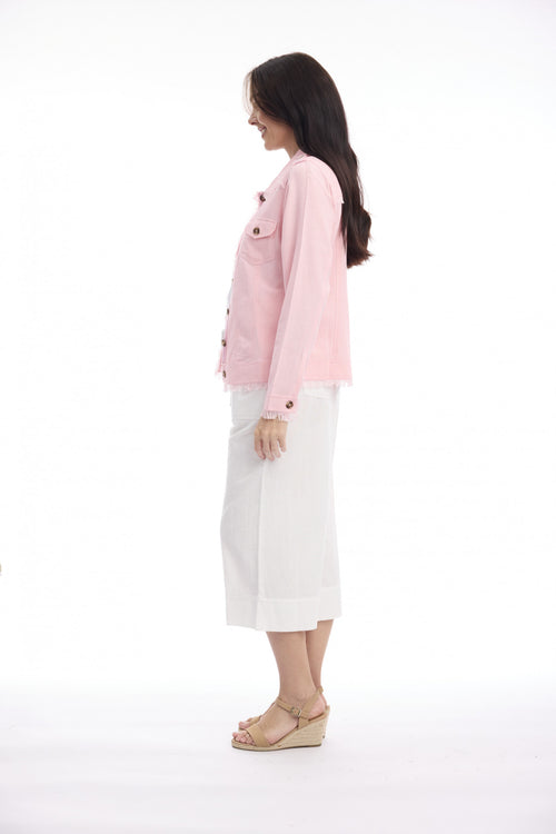 Orientique - Linen Blend Jacket in Pink