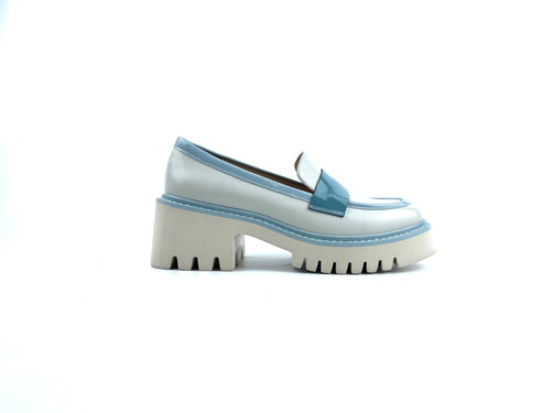 Mila Raine - WILLA Blue/White Loafer