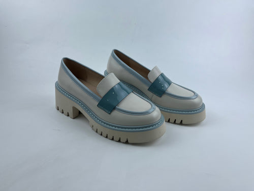 Mila Raine - WILLA Blue/White Loafer