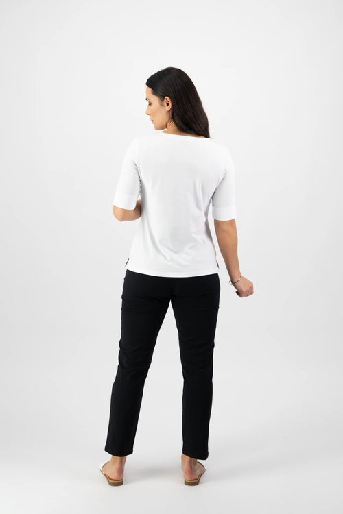 VASSILLI 4264 V Neck Top - White