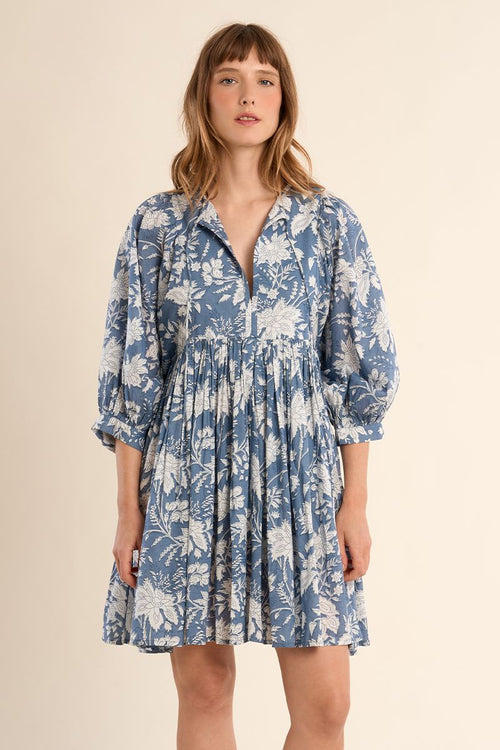 MOLLY  BRACKEN WOVEN DRESS BLUE DIVIYA