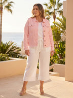Orientique - Linen Blend Jacket in Pink