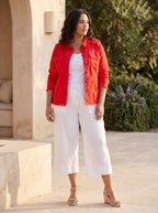 Orientique - Linen Blend Jacket in Red