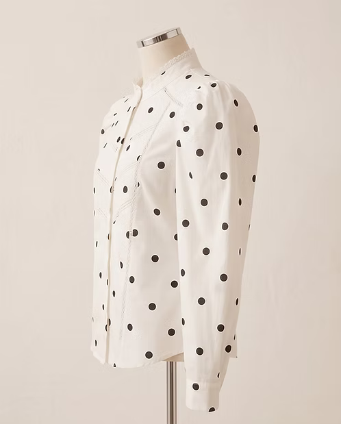 Harlem - LETITIA Blouse - White/Black Spot