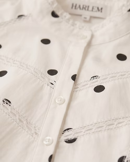 Harlem - LETITIA Blouse - White/Black Spot