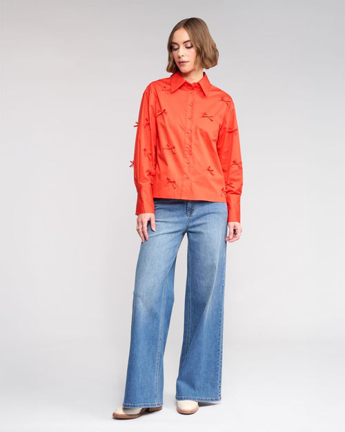 Knewe - BOW Shirt - Lava Orange