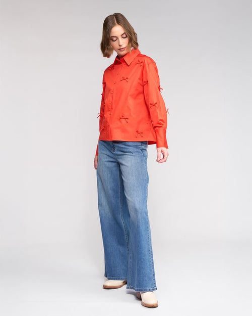 Knewe - BOW Shirt - Lava Orange