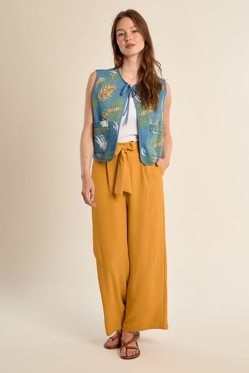 Molly Bracken - Wide Leg Pant in Mango Yellow G900EE