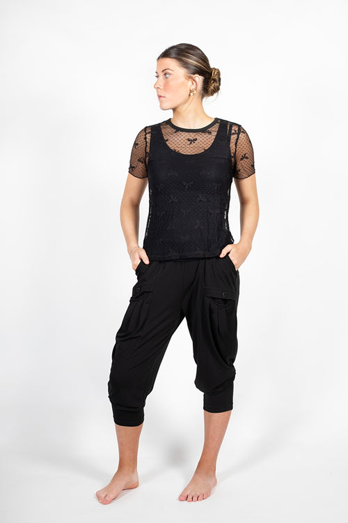Antler - BOW MESH Top - Black