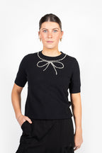 Antler - BOW'TIFUL Knit Top - Black