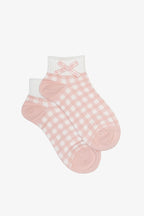 Antler - Check Ankle Sock - Pink/White