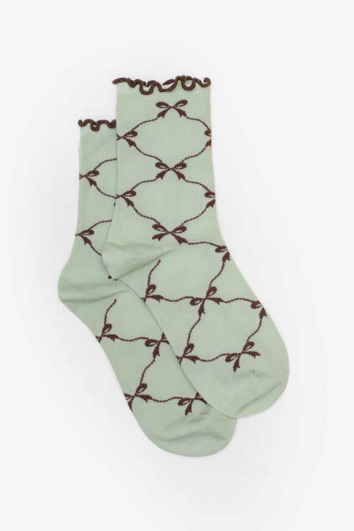 Antler - Bow Lattice Sock Mint