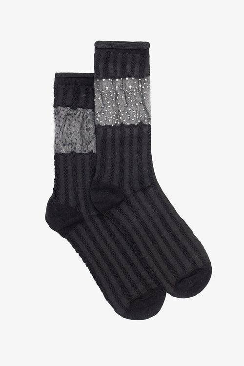 Antler - Rhinestone Veil Sock