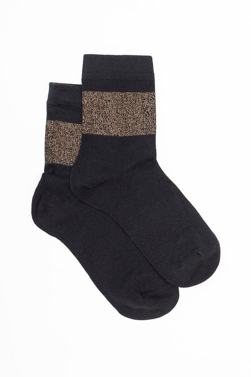 Antler - Lurex Band Sock - Midnight Gold