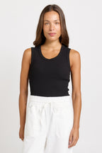 Betty Basics - Francis Rib Tank in Black