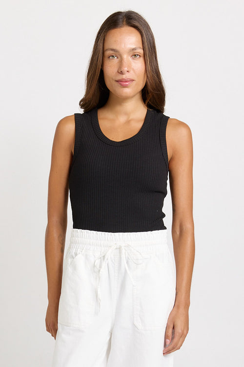 Betty Basics - Francis Rib Tank in Black