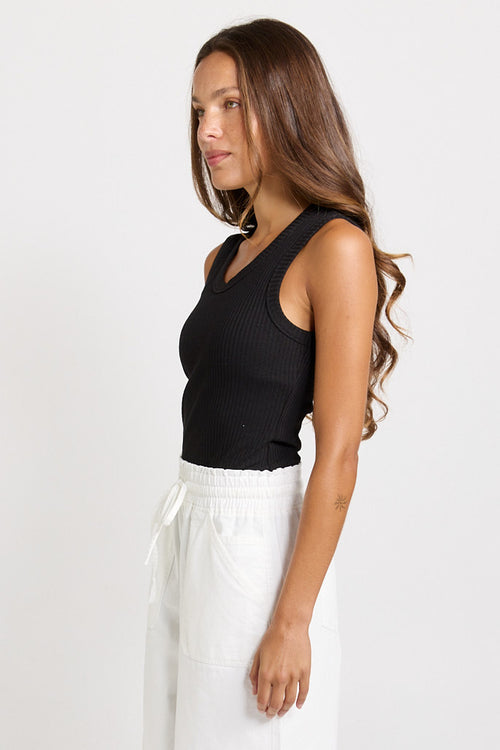 Betty Basics - Francis Rib Tank in Black
