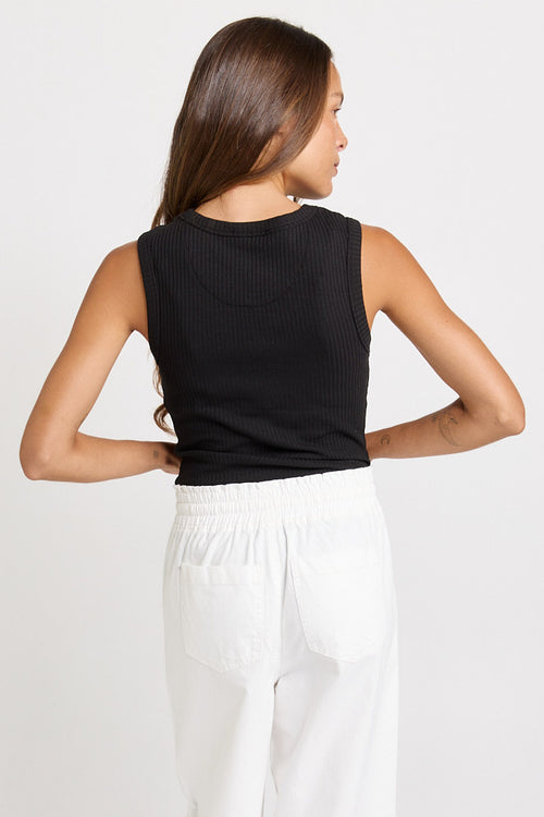 Betty Basics - Francis Rib Tank in Black