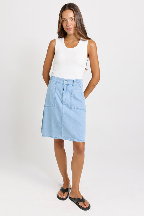 Betty Basics - Francis Rib Tank in White