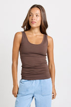 Betty Basics - Emma Scoop Tank in Chocolate