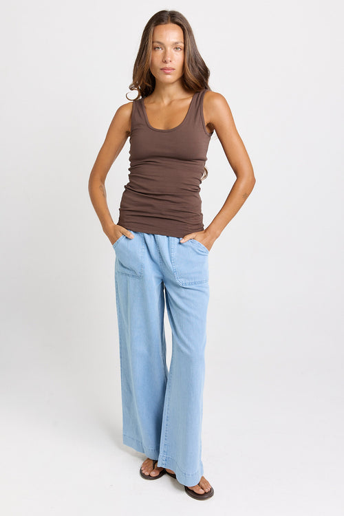 Betty Basics - Emma Scoop Tank in Chocolate