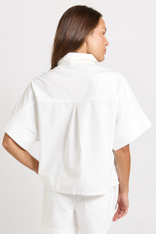 Betty Basics - Dawn Denim Shirt in White
