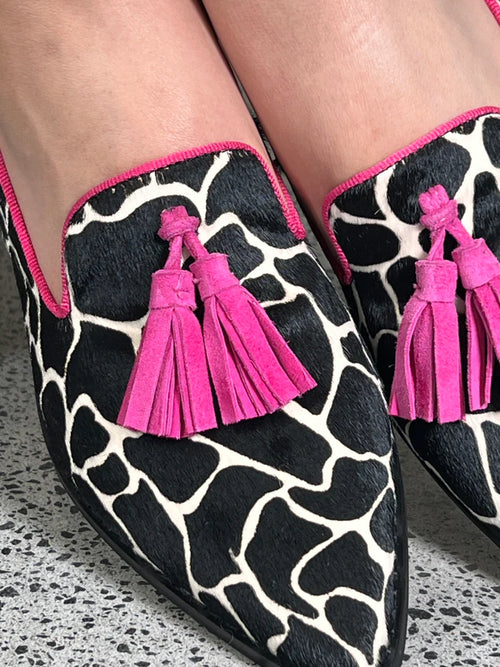 MINX - BEXLEY - Giraffe Pony Black/Pink