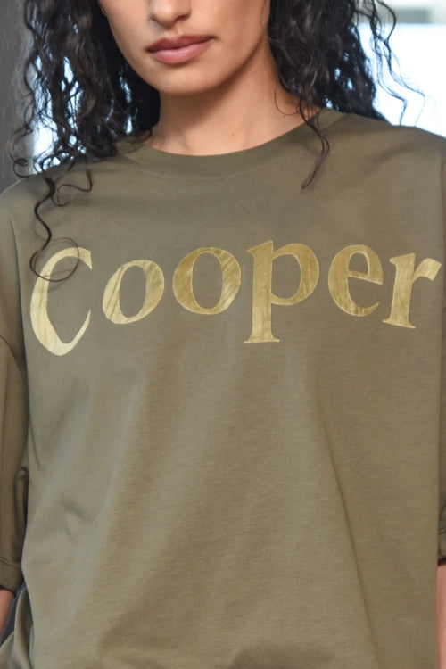 Cooper - Tick Flocked T-Shirt in Olive