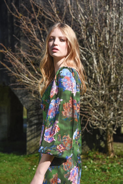 COOP - I MIGHT BE BIASED Dress - Brush Strokes Green