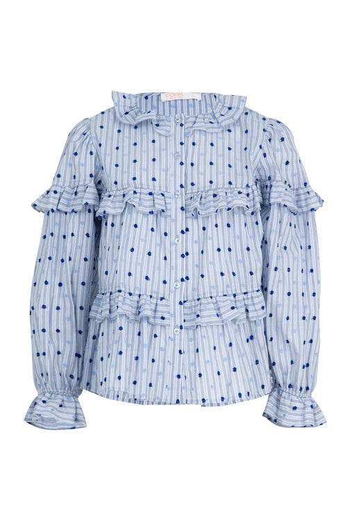 COOP - RUFFLE SHUFFLE Blouse - Dobby Does It Blue