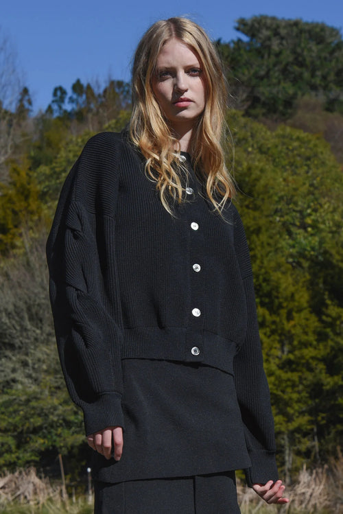 COOP - TWIST & SHOUT Cardigan - Black